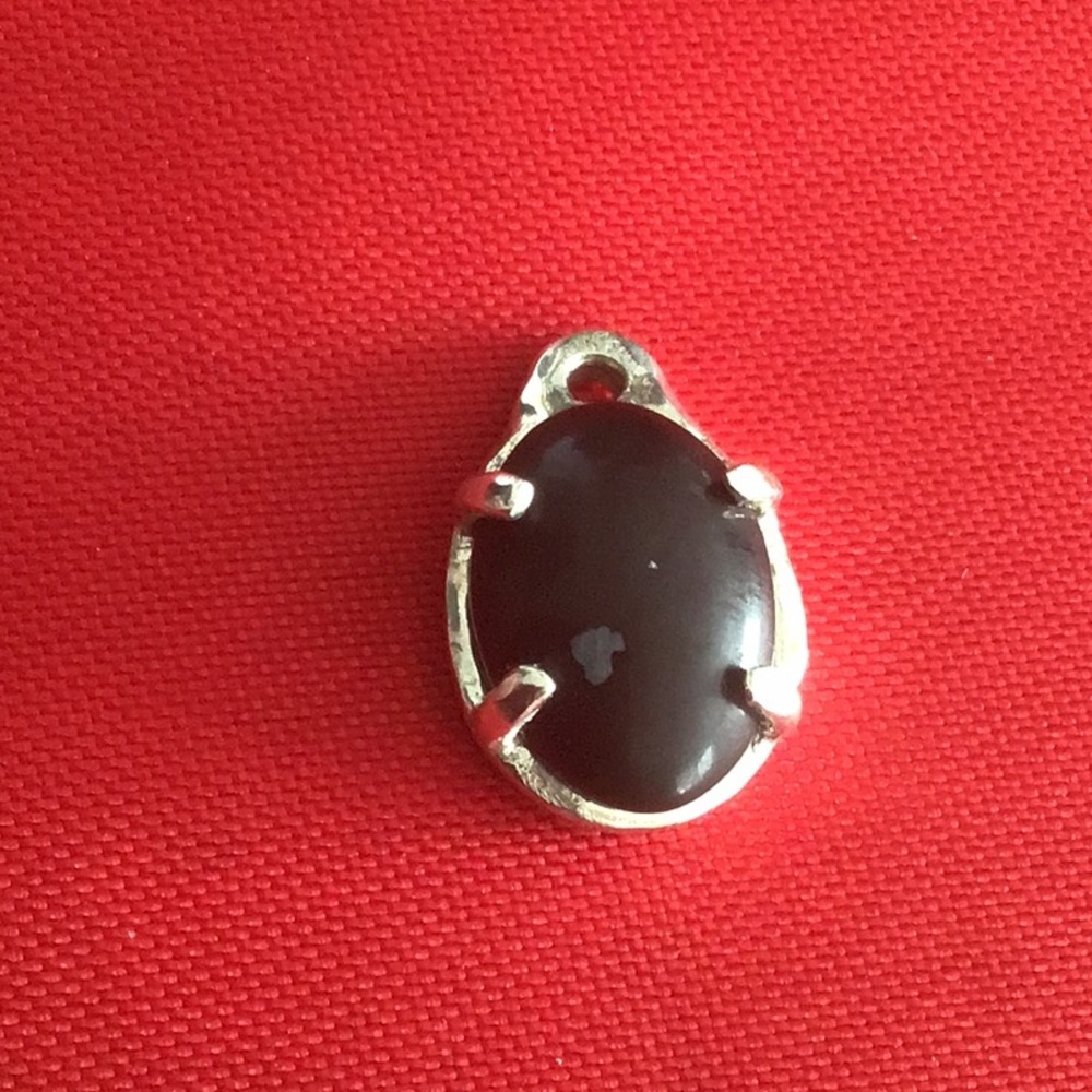 925 Pendant With Snowflake Obsidian Cab - image 1